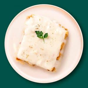 Lasaña de pollo de corral y verduras troceadas (400 g.)